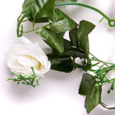 Best Artificial 7Ft Ivory White Silk Rose Garland DecorationPerfect From HomeOffice Or Events from B&Q