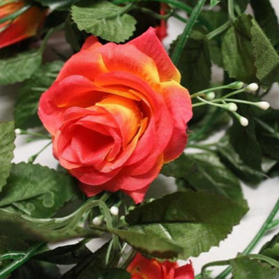 Best Artificial 7Ft Red-Yellow Silk Rose Garland DecorationPerfect From HomeOffice Or Events from B&Q