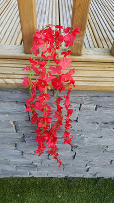 Best Artificial 80Cm Silk Trailing Vine Flower Plant Wedding Garland Ivy / Red from B&Q