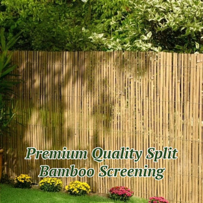 Best Artificial 1.8M Tall Bamboo Split Slat Fencing Screening Rolls For Garden Outdoor Privacy from B&Q