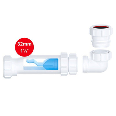 B&Q -  Universal Self Sealing Waste Valve Trap For Basin Sink32mm 1/4" Bsp