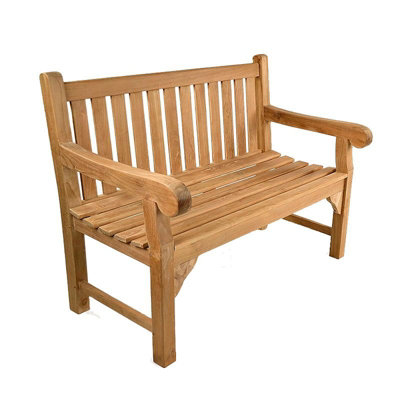 B&Q -  Queensbury 2 Seat 120Cm Grade A Teak Garden Bench
