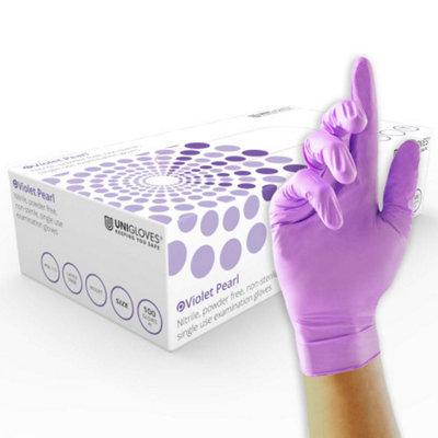 B&Q -  Violet Pearl Box Of 100 Nitrile Gloves