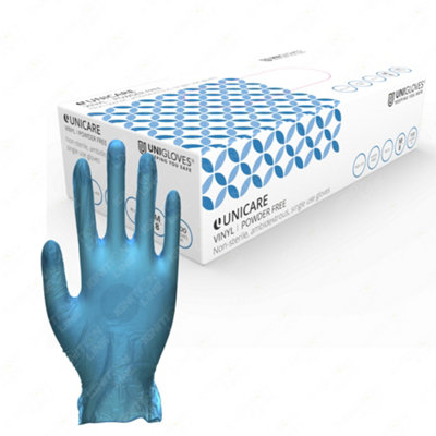Unigloves Unicare Blue Vinyl Box Of 100 Gloves from B&Q