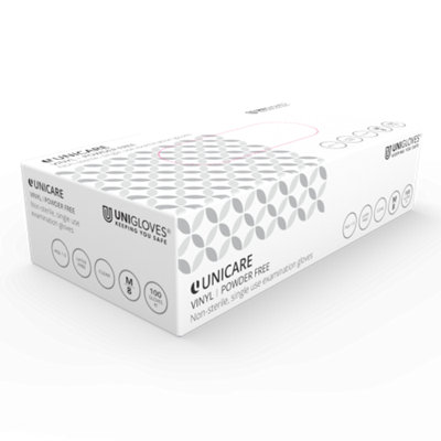 Unigloves Unicare Clear Vinyl Box Of 100 Gloves from B&Q