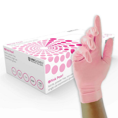 B&Q -  Pink Pearl Box Of 100 Nitrile Gloves