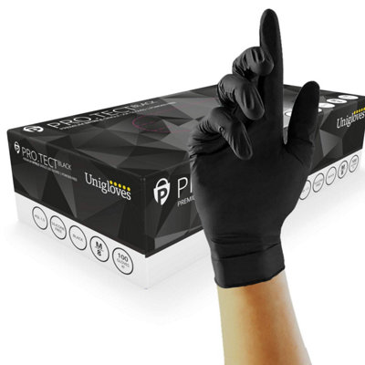 B&Q -  Pro.tect Black Box Of 100 Nitrile Gloves