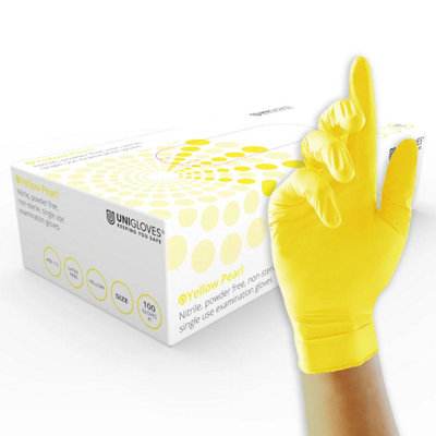 B&Q -  Yellow Pearl Box Of 100 Nitrile Gloves