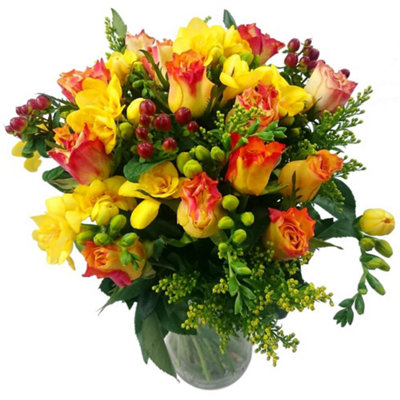 Clare Florist Rose And Freesia Fresh Flower BouquetRoses Flowers Arranged By Florists from B&Q