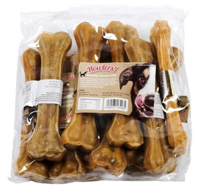 Howlers Rawhide Dog Chews Treats Pressed Knuckle Bone8.5" Pack 10 from B&Q