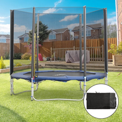 Homcom 8' Trampoline Bounce Safety Fence Round Trampoline Enclosure Net 6 Poles from B&Q