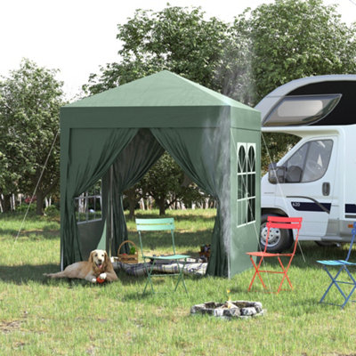 Outsunny 2Mx2m Pop Up Gazebo Party Tent Canopy Marquee With Storage Bag Green