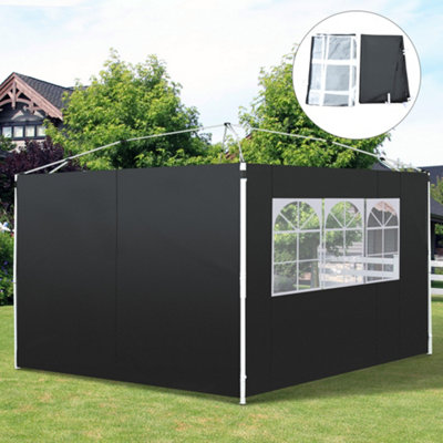 Outsunny Gazebo Replacement Exchangeable Wall Panels W/ WindowBlack from B&Q