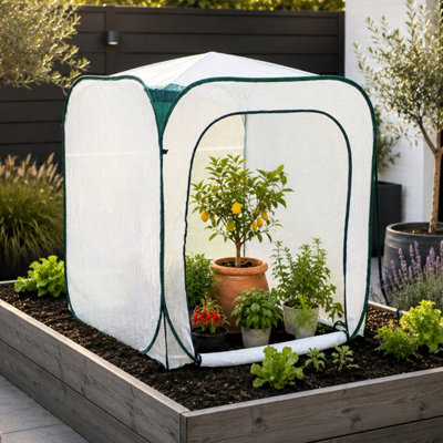 Gardenskill Pop-Up Greenhouse Tomato Grow House Poly Plant Cover 1.25M X 1.35M H from B&Q