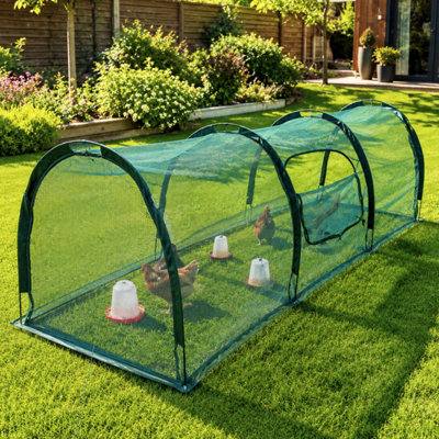 Gardenskill Chicken Run & Small Pet Enclosure 3X1MQuick Build Poultry Protection Tunnel & Rabbit Playpen For GardenOutdoor from B&Q