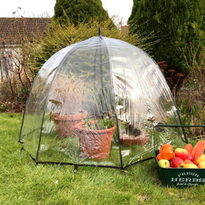 Gardenskill Poly Brolly Mini Greenhouse Umbrella 1.2X0.75M HInstant Garden Bell Cloche Plant Protection Dome Grow House Pack 3 from B&Q
