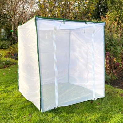 Gardenskill Grow House Fruit Vegetable Plant Frame With Insect Net Mesh Cover 1.25X1.25m H White