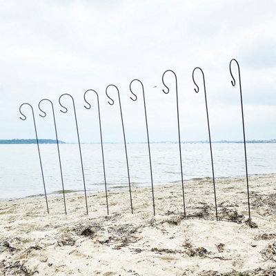 Selections 10 X Shepherds Crook Black Metal Garden Border Hooks (1.5M) from B&Q