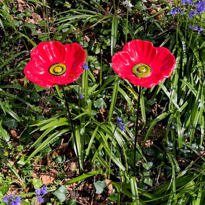 B&Q -  Cast Iron Poppy Dish Wild Bird Feeders (Set Of 2)