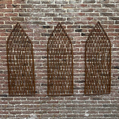 Selections Set Of 3 Willow Lattice Trellis With Gothic Top (120Cm X 45Cm) from B&Q