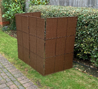 Selections Rattan Effect Wheelie Bin Screen (Double) from B&Q
