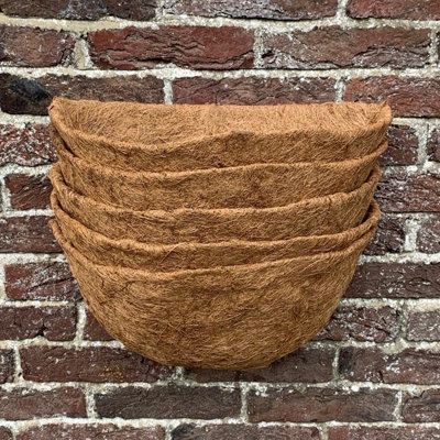 Selections Preformed Half Round Coco Liner for Garden Wall Basket Hayrack Planter (40cm / 16 Inch) - Pack of 5 - Image 3