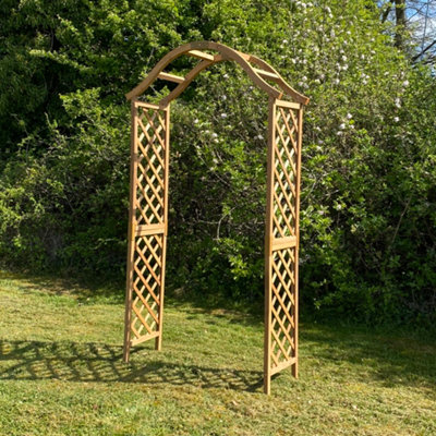 B&Q -  Wooden Garden Arch With Curved Top (Tan)