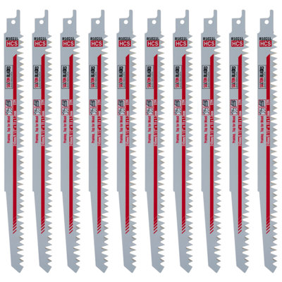 Saxton Blades Saxton 240mm Reciprocating Sabre Saw Wood Blades R1021L Pack Of 10 from B&Q