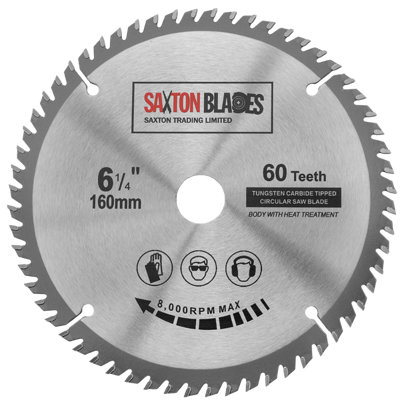 Saxton Blades Saxton Tct Circular Saw Blade 160mm X 60 Teeth X 20mm Bore & 16mm Ring from B&Q