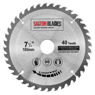 Saxton Blades Saxton Tct18540T Tct Circular Saw Blade 185mm X 40 Teeth X 30mm Bore + 1620 And 25mm Rings from B&Q