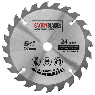 Saxton Blades Saxton Tct13524T  Tct Circular Blade 135mm X 24T from B&Q