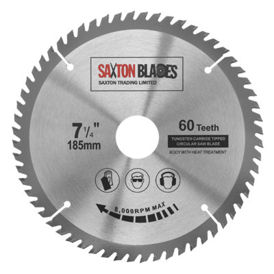 Saxton Blades Saxton Tct18560T Tct Circular Saw Blade 185mm X 60 Teeth X 30mm Bore + 1620 And 25mm Rings from B&Q
