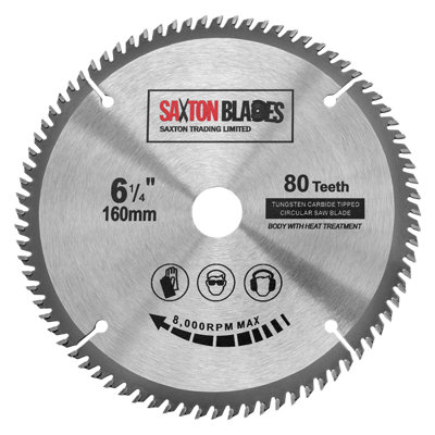 Saxton Blades Saxton Tct Circular Saw Blade 160mm X 80 Teeth X 20mm Bore & 16mm Ring from B&Q