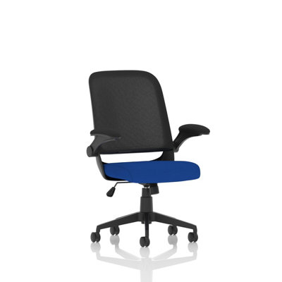 Plano Task Operator Bespoke Fabric Seat Stevia Blue Mesh Chair With Folding Arms from B&Q