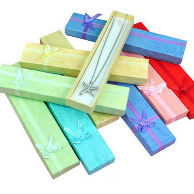 B&Q -  10 Long Luxury Jewellery Gift Boxes Assorted Colours Necklace Bracelet Presentation