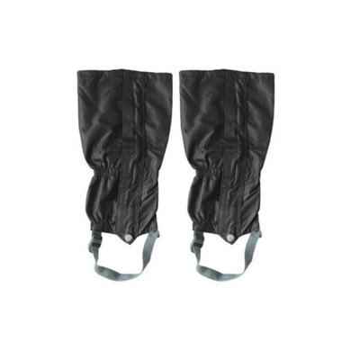 Accessotech 2 Black Waterproof Outdoor Hiking Gaiters Durable Leg Protectors For Walking Trekking And Fishing