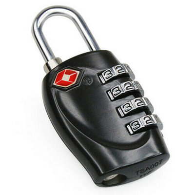 Accessotech Black Tsa 4 Digit Combination Travel Padlock Secure Luggage Lock from B&Q