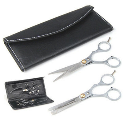 B&Q -  Professional Hair Cutting Scissor Set 6 Inch Stainless Steel Barber Shears With Thinning Scissors Case