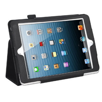 Accessotech Black Ipad Mini Case Stand Cover Synthetic Leather Protective Stylish Portable