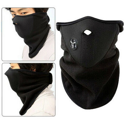 Accessotech Black Thermal Ski Mask Balaclava Full Face And Neck Cover Neoprene Fleece from B&Q