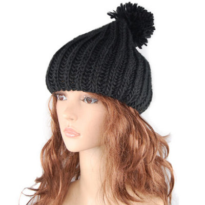 Accessotech Oversized Knitted Winter Beanie Bobble Hat Stretch Warm Unisex from B&Q