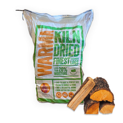 Warma 20Kg Kiln Dried Hardwood Pizza Oven Burner Stove Fuel Ready To Burn Firewood Logs 1 X Xl Bag from B&Q