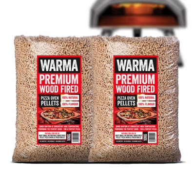 Warma Premium 100% Natural Odourless Chemical-Free Ooni Pizza Oven Wood Pellets 2 X 10Kg from B&Q
