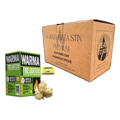 Warma Kiln Dried Hardwood Log Low Moisture Ooni Nero Oven Kindling Pizza Sticks Bundle from B&Q