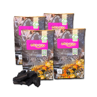 Bar-Be-Quick Easy Light Long Burn Bbq Grill Cooking Fuel Lumpwood Charcoal 4 X 2.7Kg from B&Q