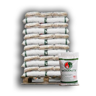 Woodlets Premium 100% Virgin Softwood Boiler Stove Pizza Oven Fuel Woodlet Pellets 96 X 10Kg from B&Q
