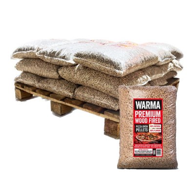 Warma Premium 100% Natural Odourless Chemical-Free Ooni Pizza Oven Wood Pellets 30 X 10Kg Bags from B&Q