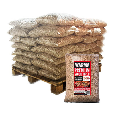 Warma Premium 100% Natural Odourless Chemical-Free Ooni Pizza Oven Wood Pellets 70 X 10Kg Bags from B&Q
