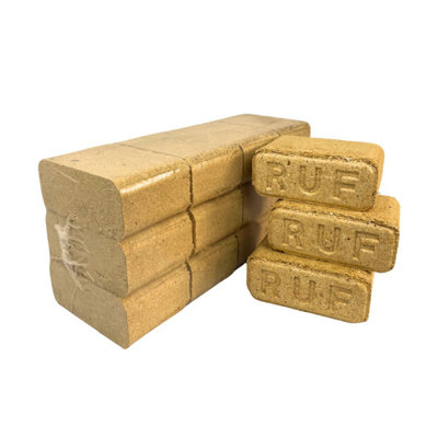 Warma 12 Ruf Briquettes 10Kg Compressed Wood Eco Friendly Heat Bricks Blocks Stoves Log Fire Stove Burners Fireplaces Bbq Firepits from B&Q