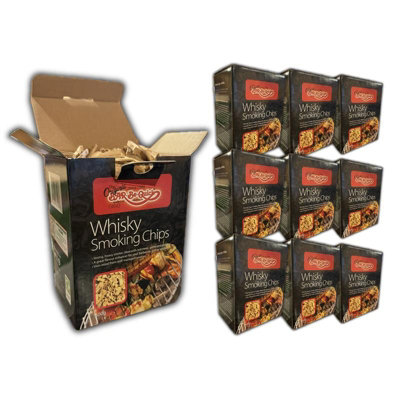 B&Q -  Whisky Smoking Wood Chips 4Kg Bbq Barbecue Smoker Wood Charcoal Pellet Grils10 X Boxes